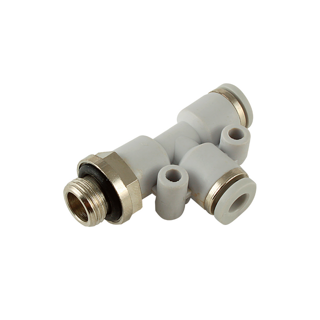 10MM X 1/4 BSPP GREY MALE RUN TEE