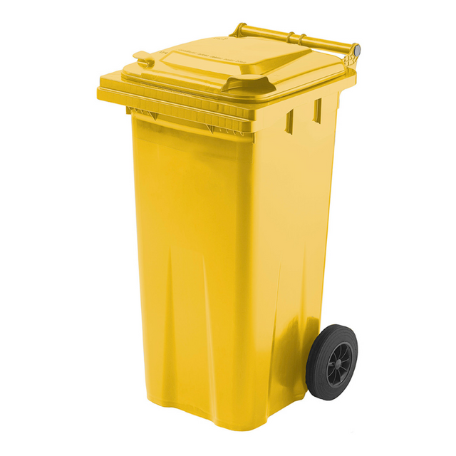 TYGRIS 2 Wheeled Bin - Yellow 120 Litre