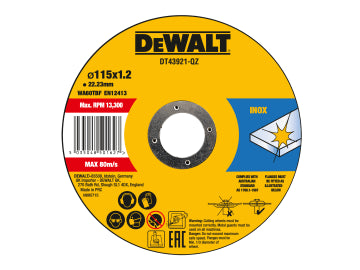 DT43921 Metal Cut Off Disc 115 x 1.2 x 22.23mm (Pack 10)
