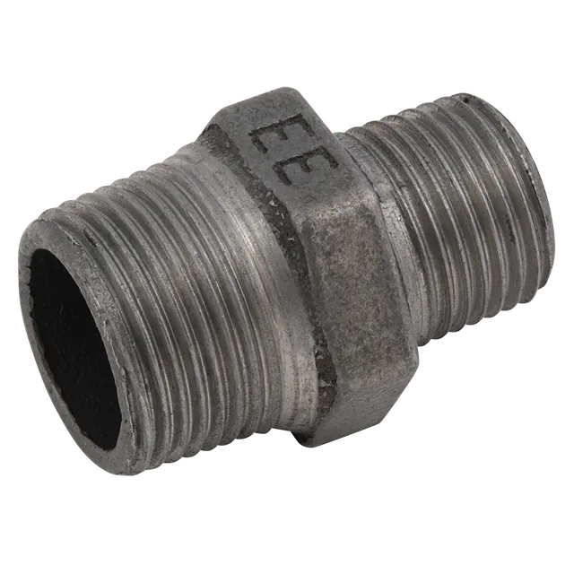 EE 1.1/4" BSPT Male Hex Nipple Black