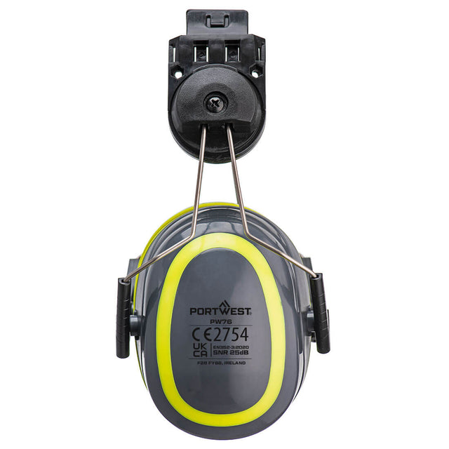Portwest HV Extreme Ear Defenders Medium Clip-On Grey/Yellow