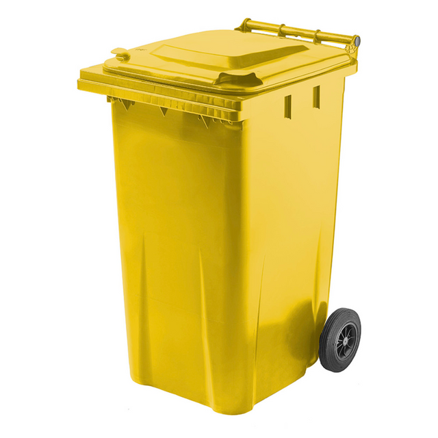 TYGRIS 2 Wheeled Bin - Yellow 340 Litre