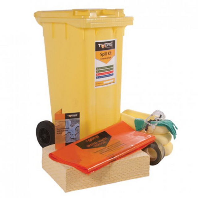 TYGRIS 2-Wheeled Chemical Spill Kit 90 Litre