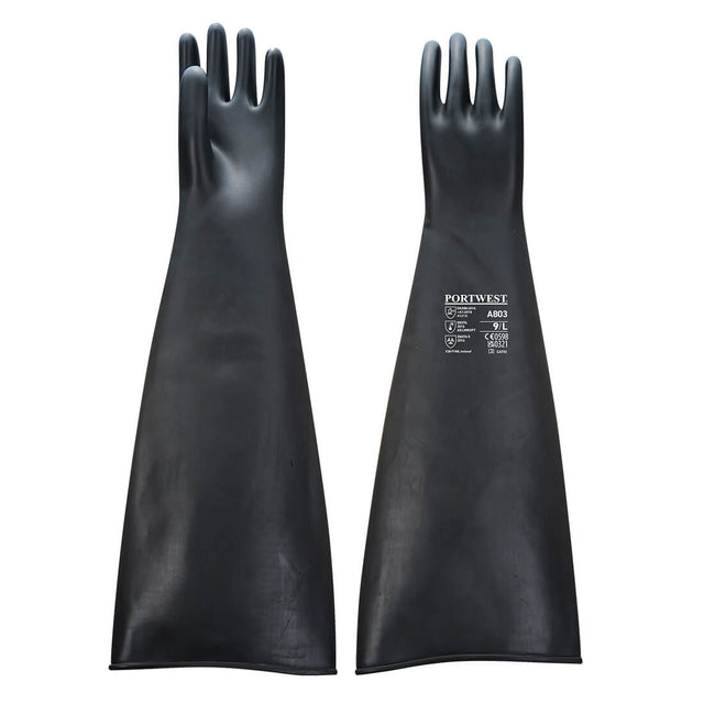 Portwest Chem 600 Latex Heavyweight Gauntlet Black