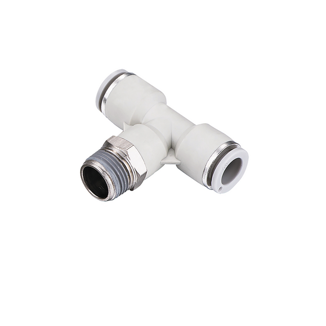 MALE STUD TEE 8MM X 1/8"-WHITE