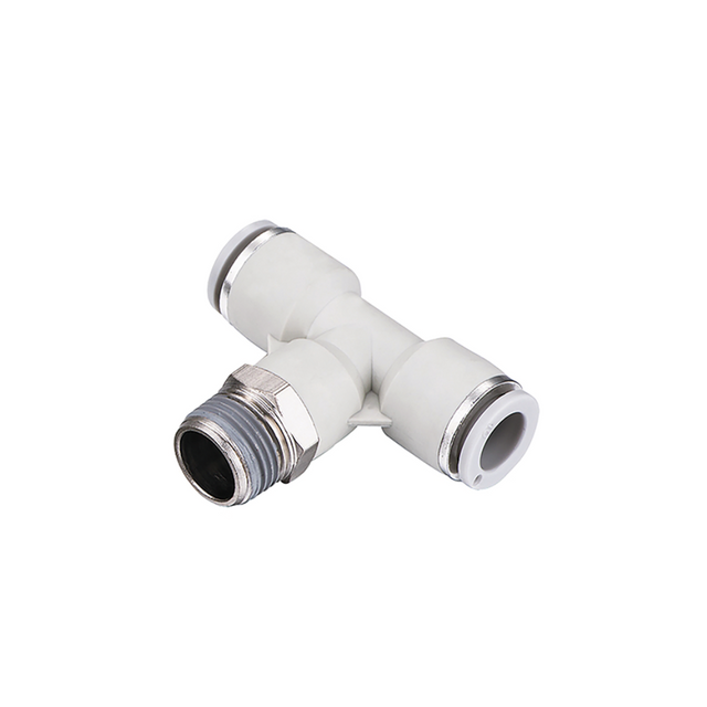MALE STUD TEE 12MM X 1/2"-WHITE