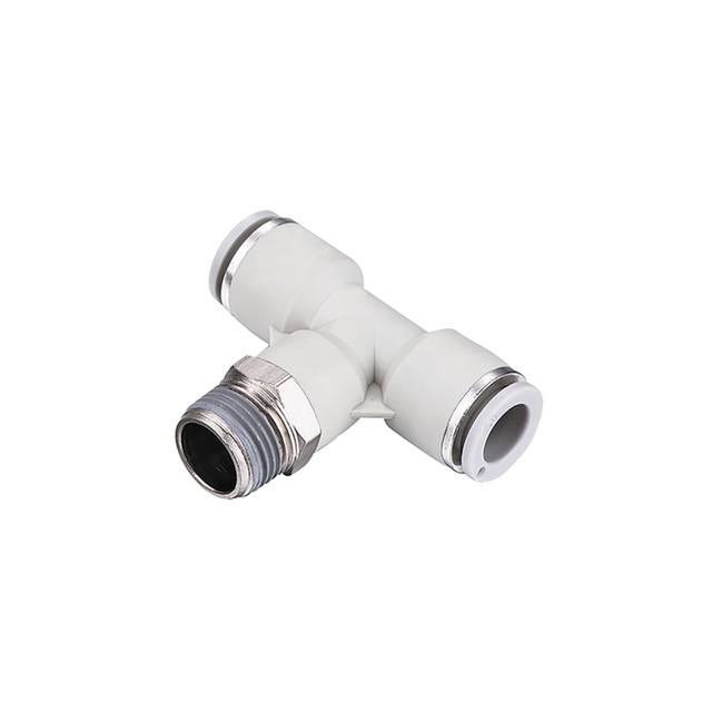 MALE STUD TEE 6MM X 1/8"-WHITE