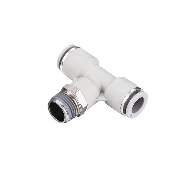 MALE STUD TEE 8MM X 1/2"-WHITE